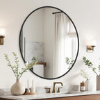Round Black Wall Mirror — 22" - View 3