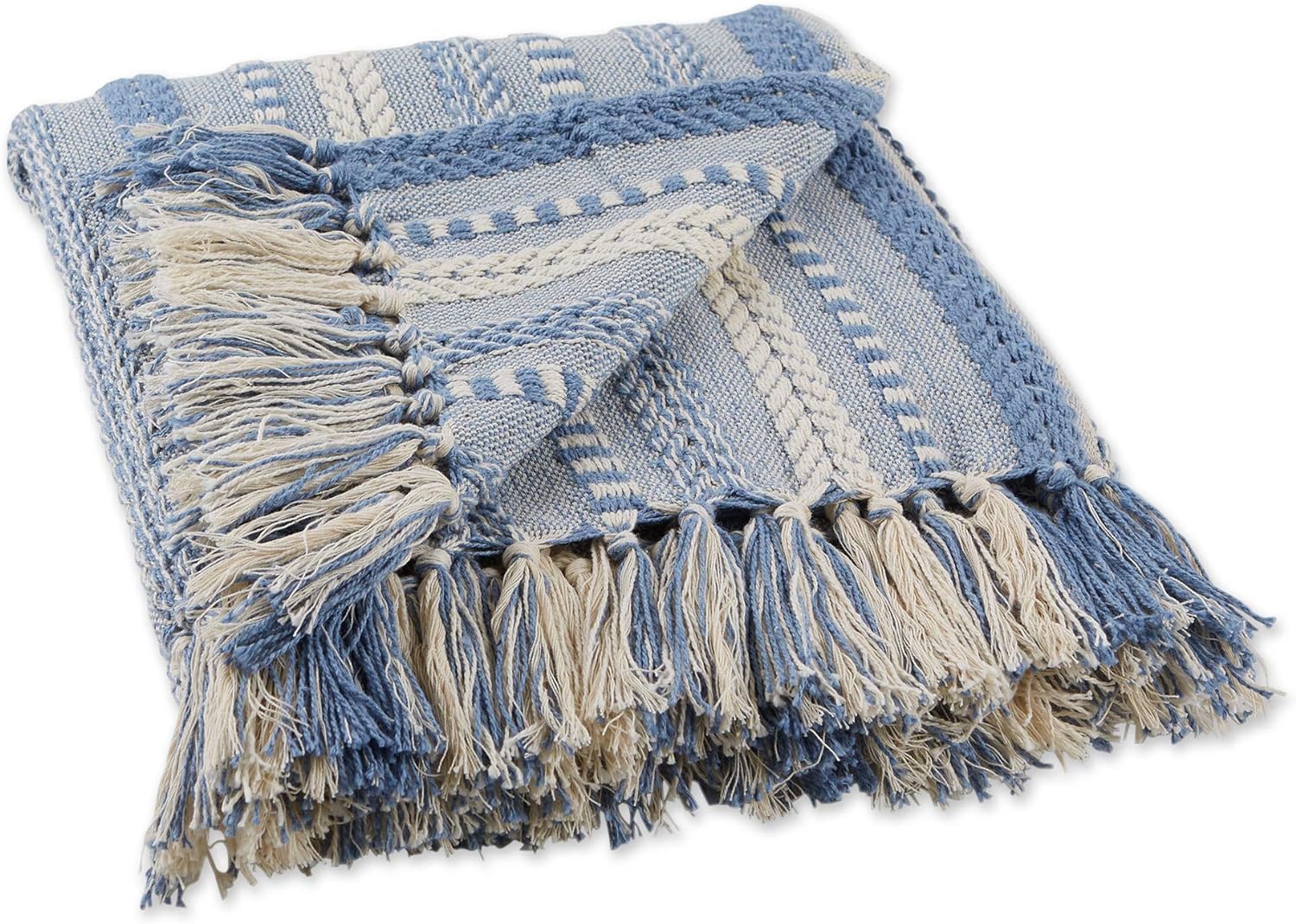 Beige Throw Pillow — 60" — Stonewash Blue