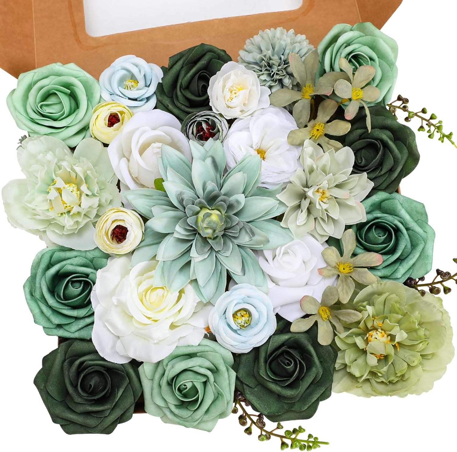 Blue Artificial Flowers — Forest Green