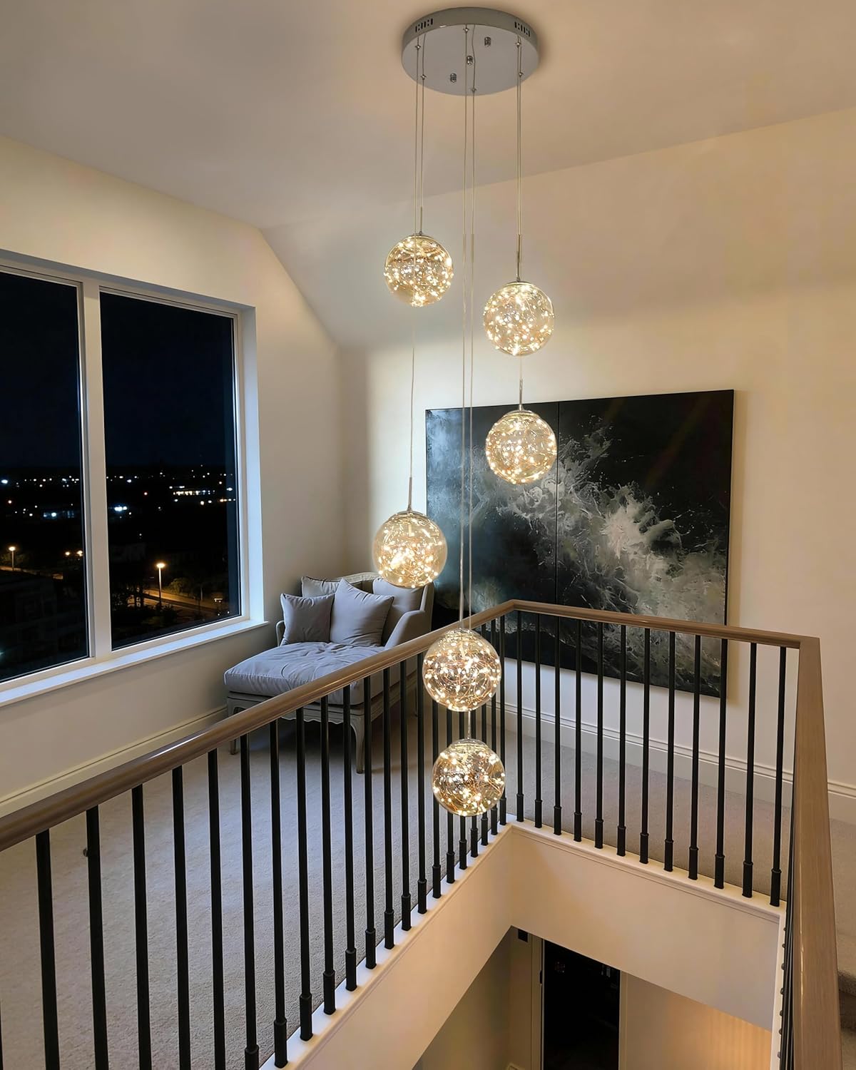Luxe Grey Chandelier - View 9