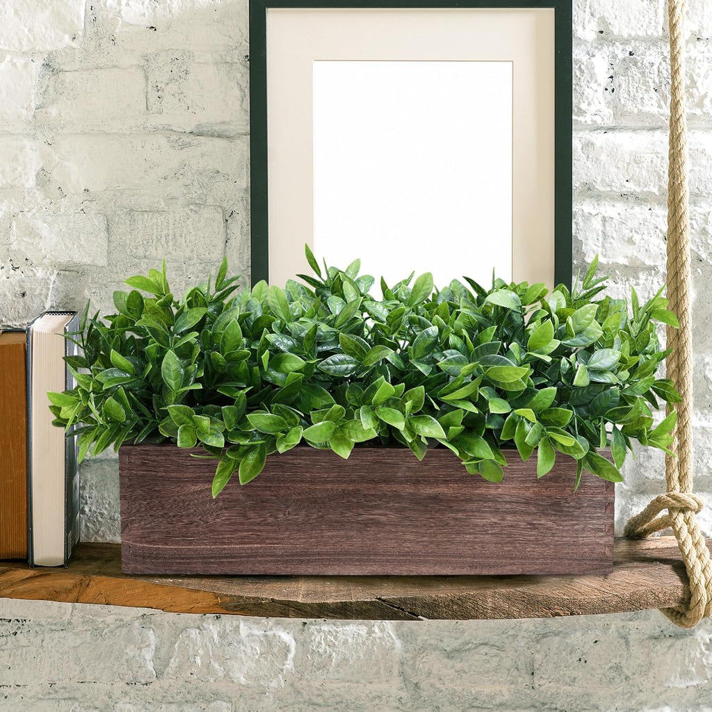 Rectangular Farmhouse Wood Artificial Plant — 14" - View 7