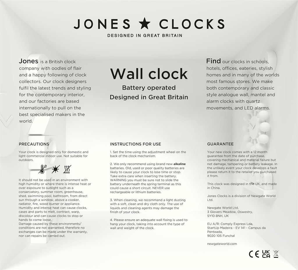 Mid-Century Black Wall Clock — 10" - View 6