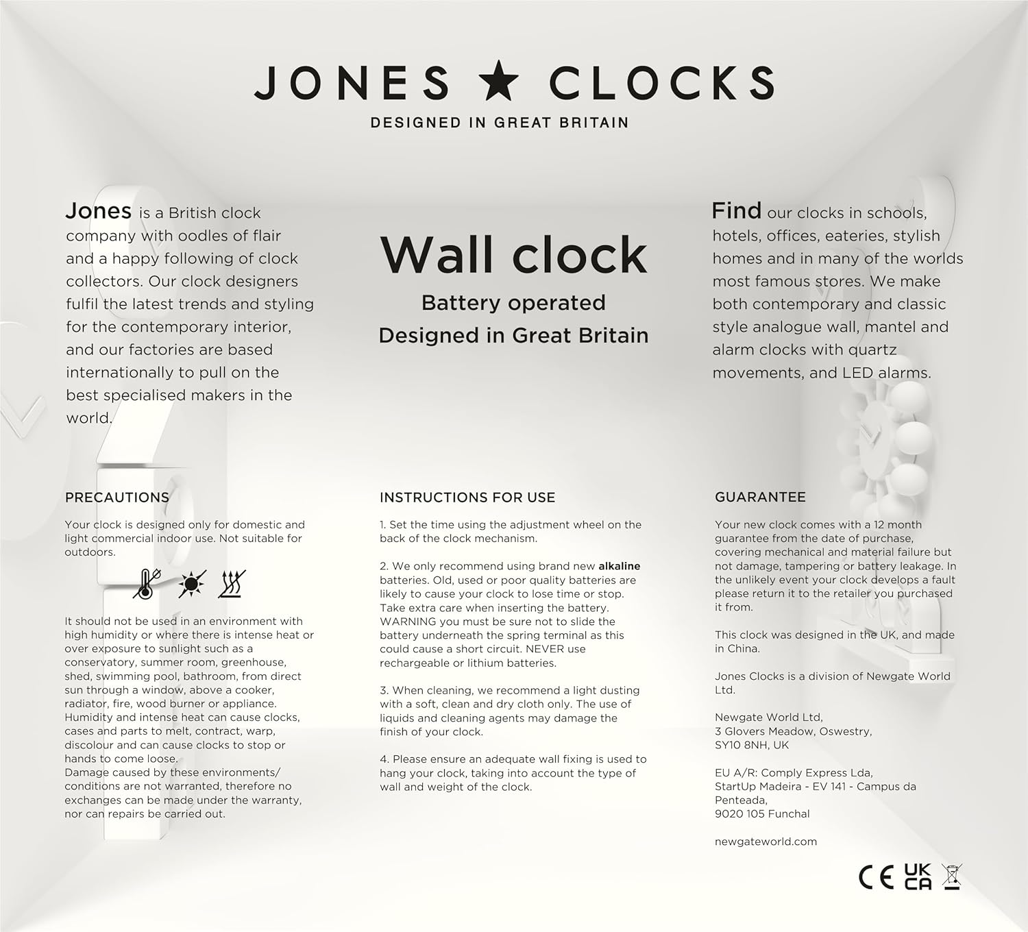 Modern Blue Wall Clock — 12" - View 7