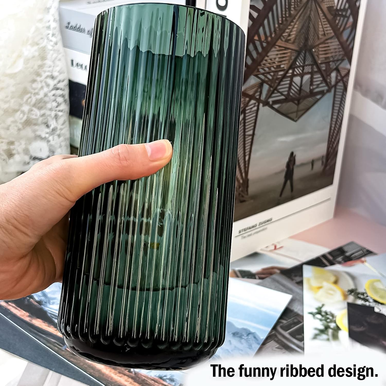 Modern Brown Flower Vase — 7.5" - View 5
