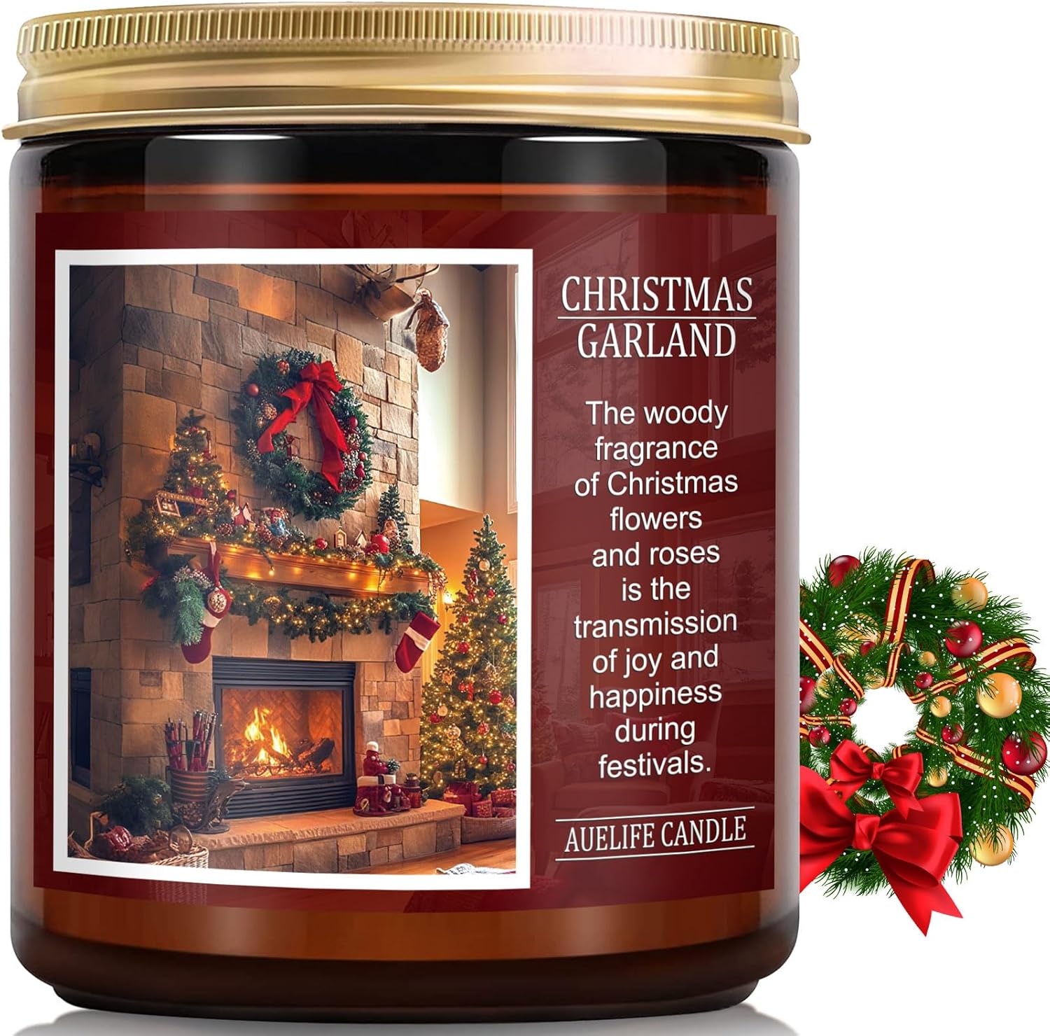 Soy Wax Scented Candle — Set of 4 — Christmas Garland