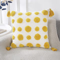 Tufted Boho Black Throw Pillow Cover — 20" — Yellow