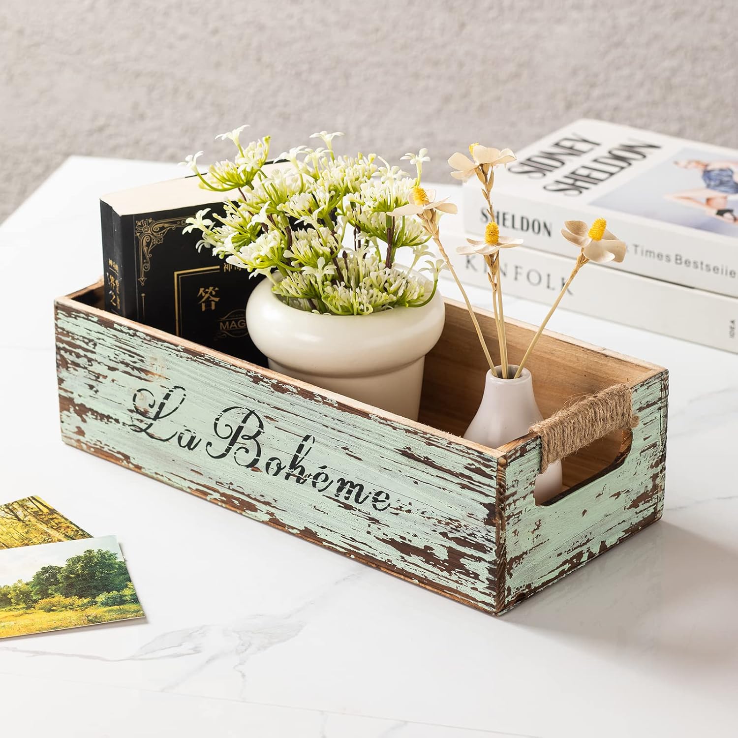 Vintage Farmhouse Brown Basket - View 3