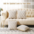 Velvet Boho Beige Throw Pillow Cover — 20" - View 2