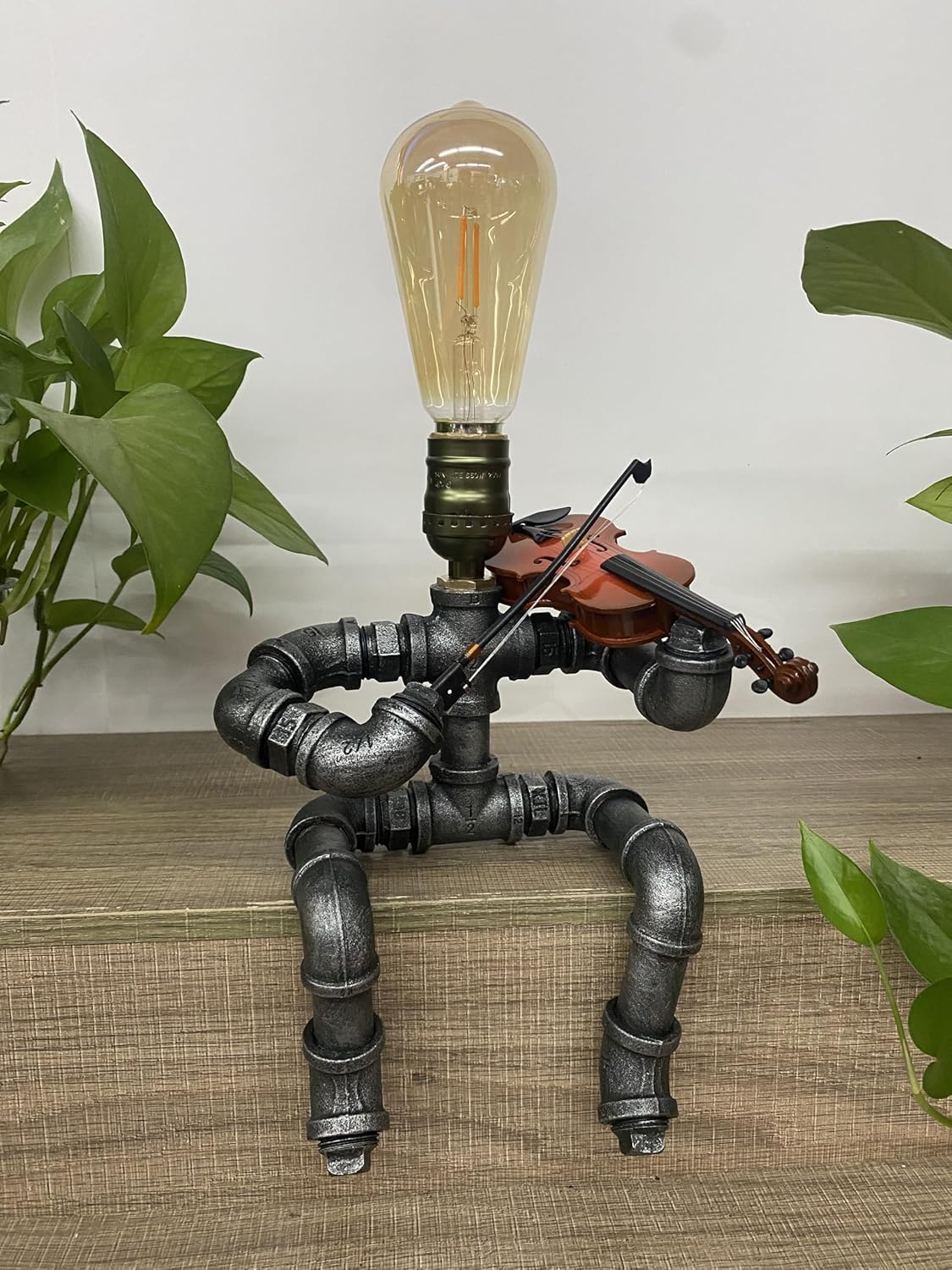 Adjustable Brown Desk Lamp — silver gray