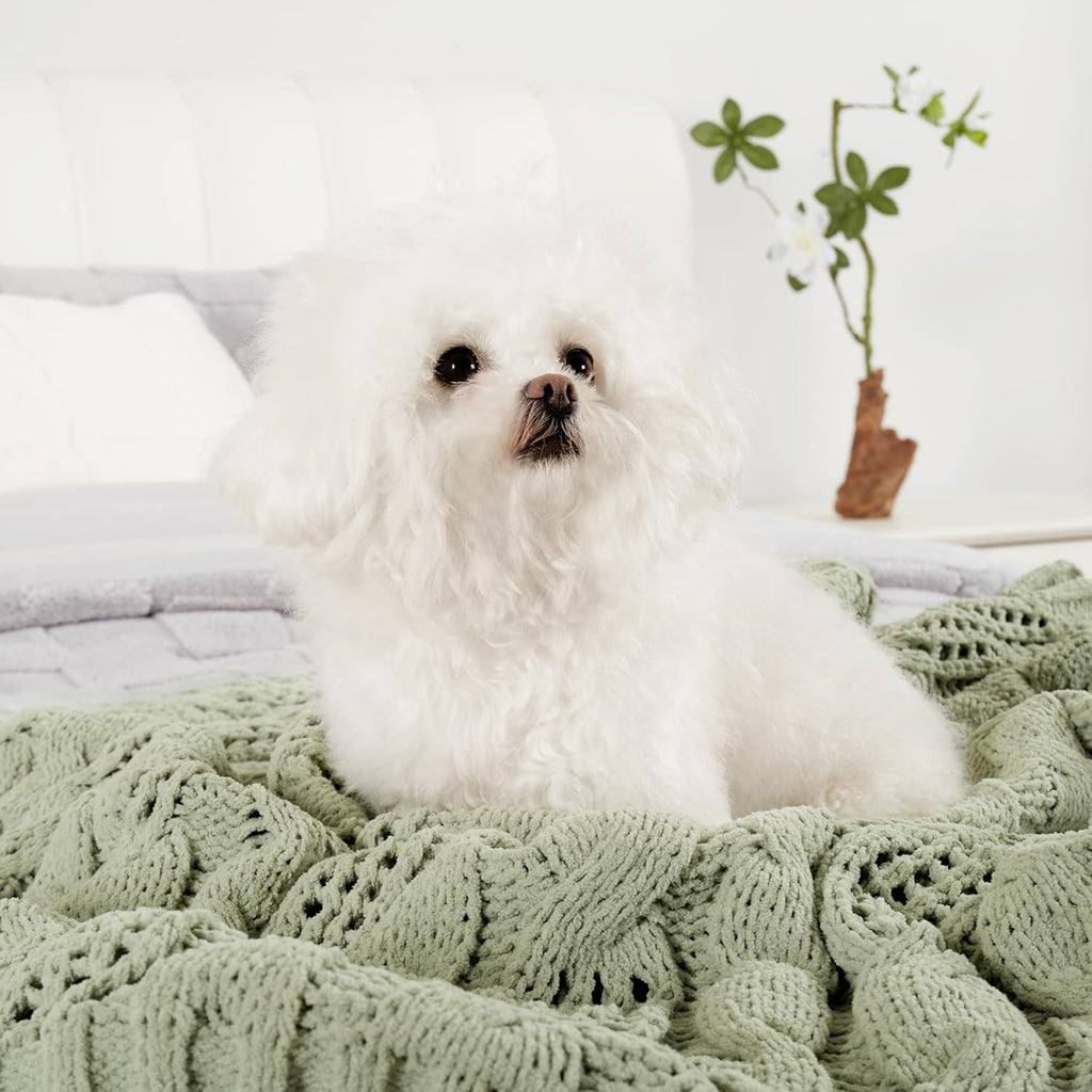 Knit Farmhouse Beige Throw Pillow — 50" - View 9
