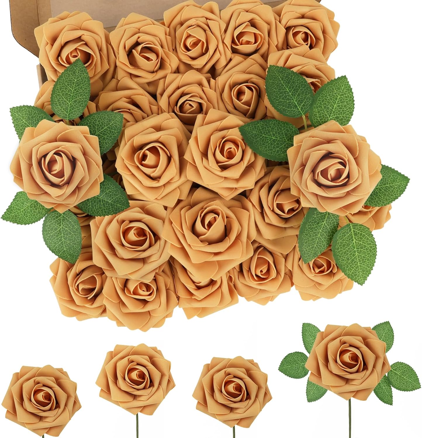 Beige Artificial Flowers — Gold Yellow