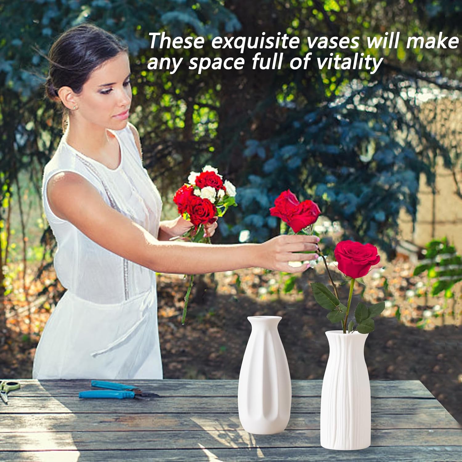 Boho Ceramic Vase — 5" - View 7