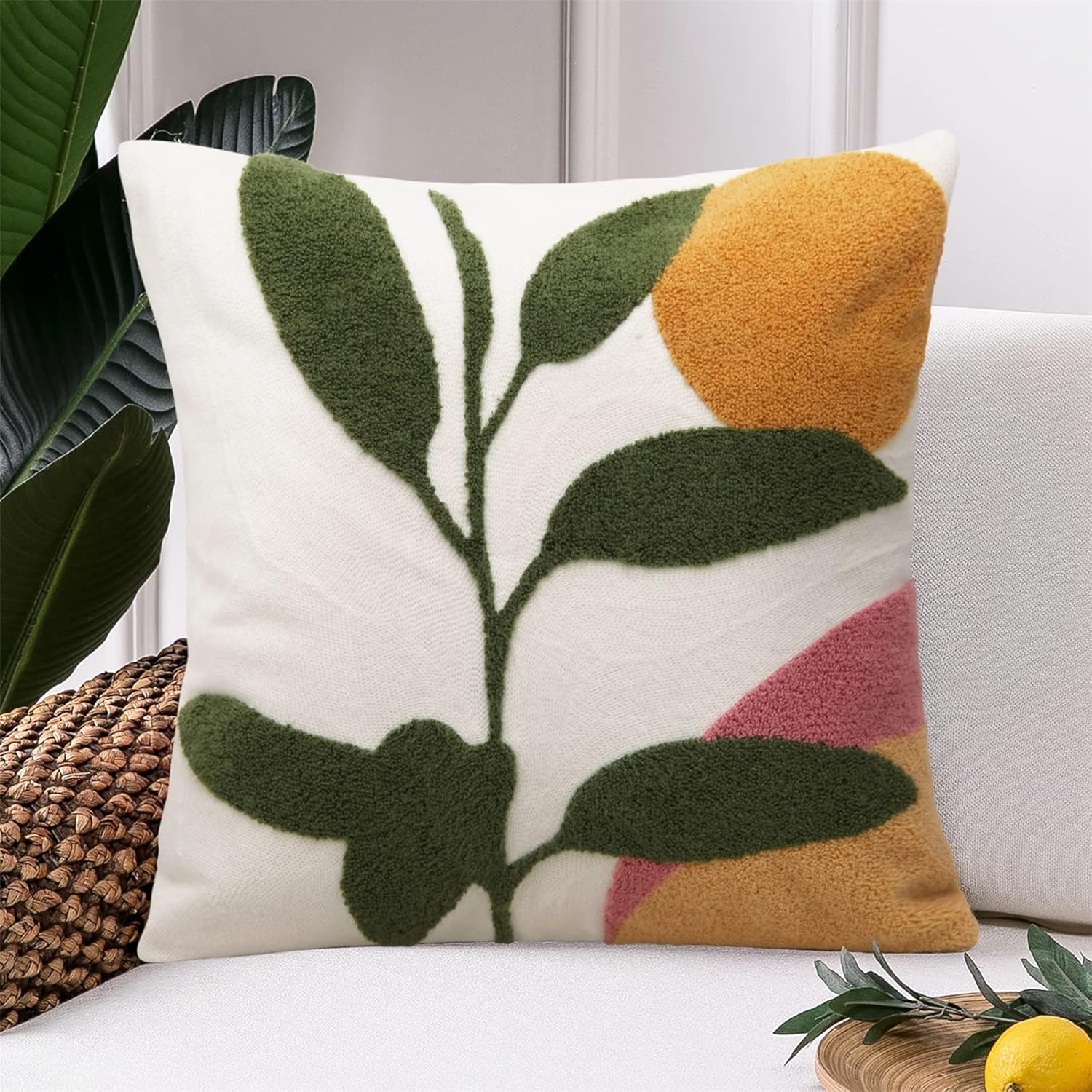 Boho Black Pillow Cover — 18" — Plant-b