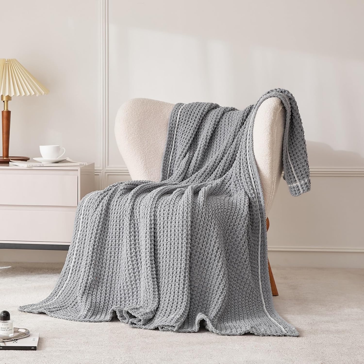 Knit Beige Throw Pillow — 50" — 50"*60"