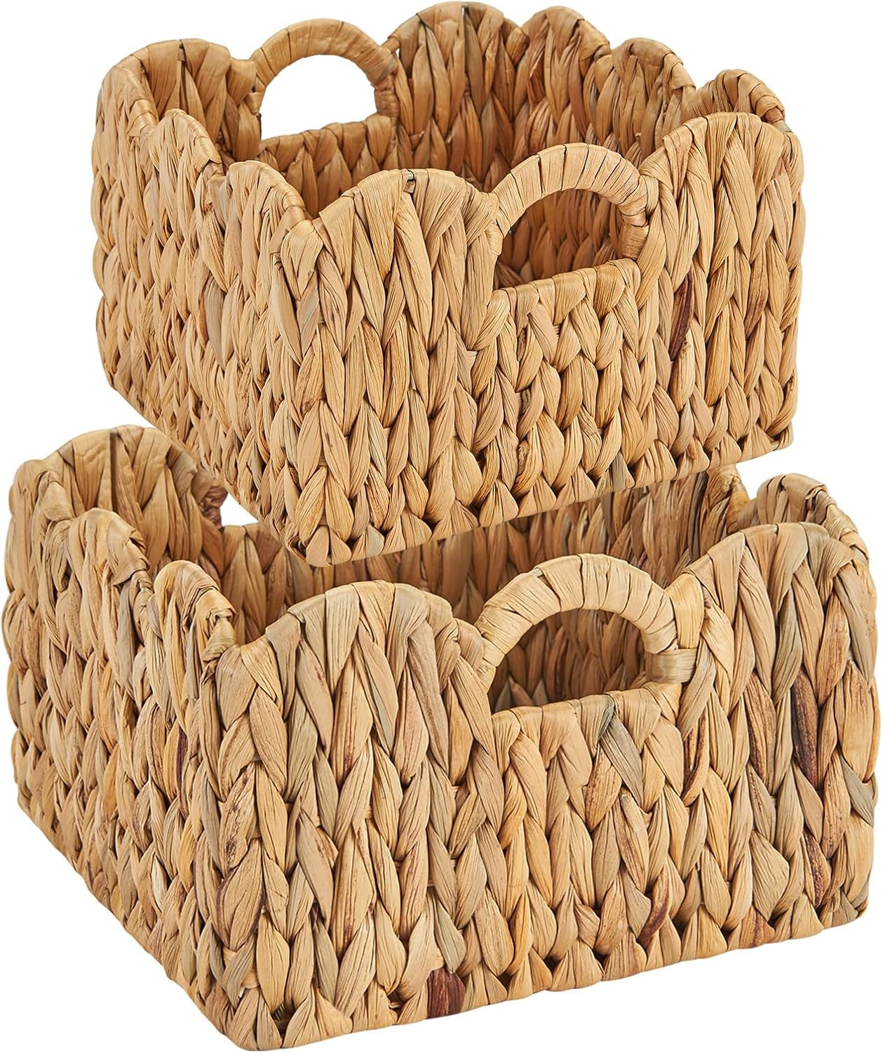 Handwoven Boho Beige Vase — 7" — Natural