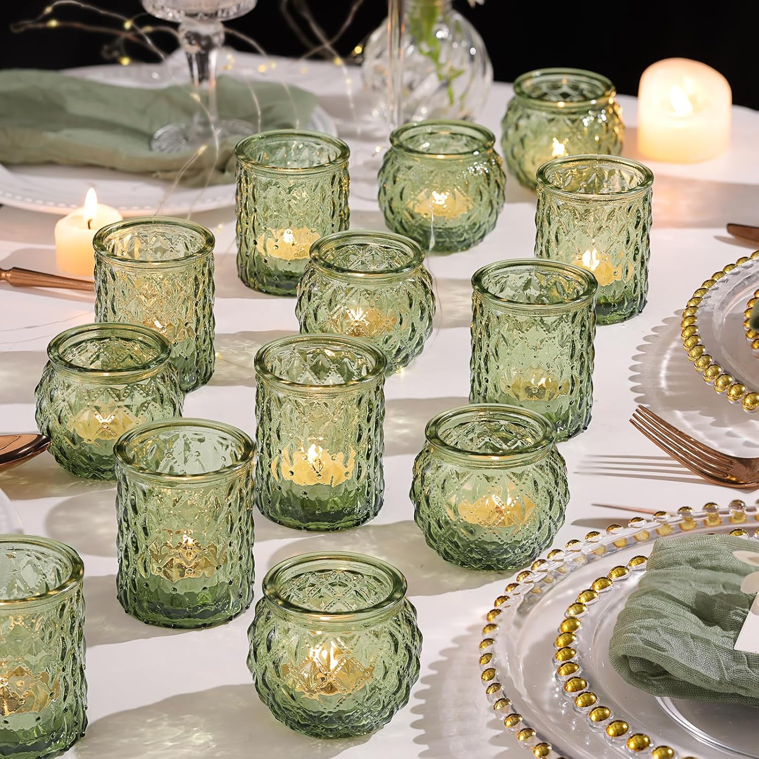Luxe Blue Candle — Green