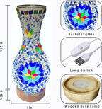 USB Farmhouse Blue Table Lamp - View 4