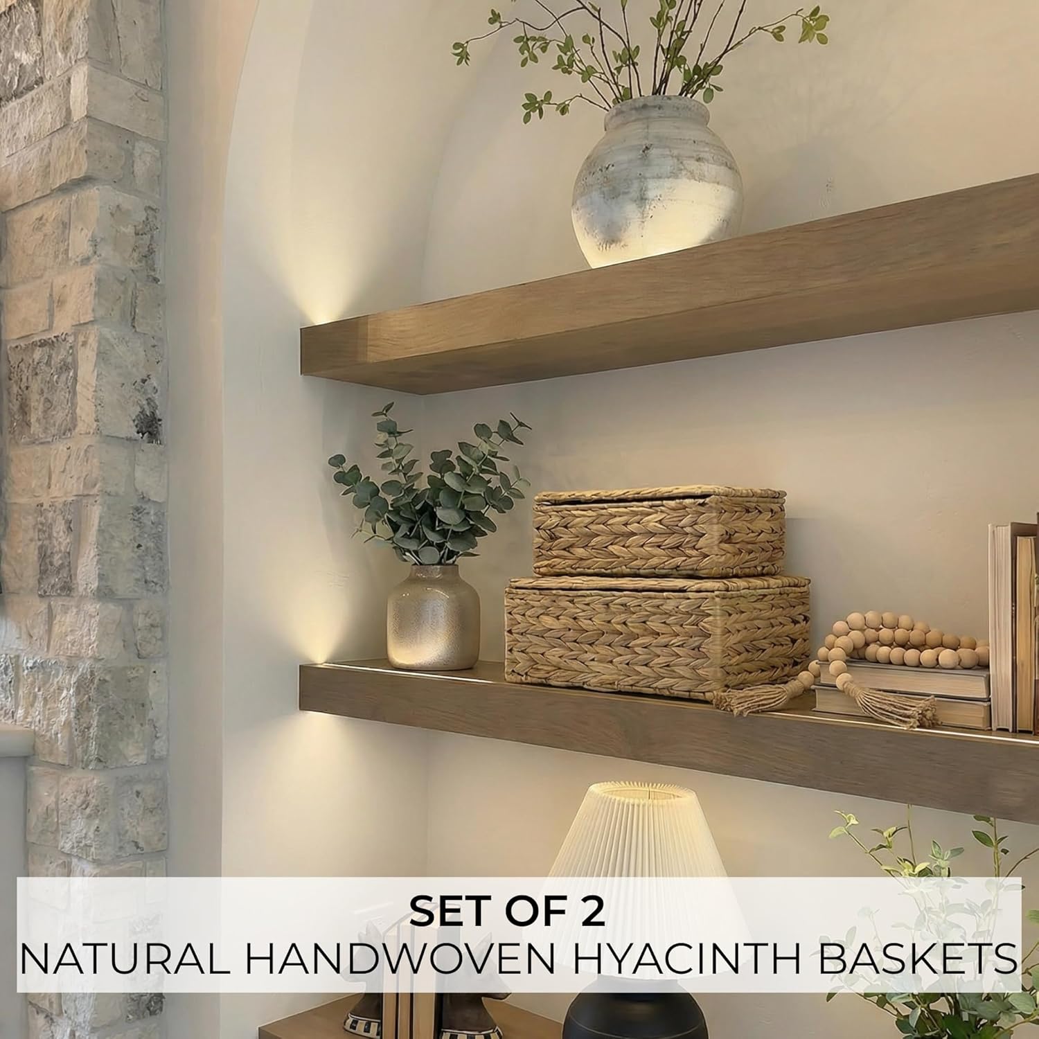 Boho Rattan Storage Basket — Set of 2 - View 3