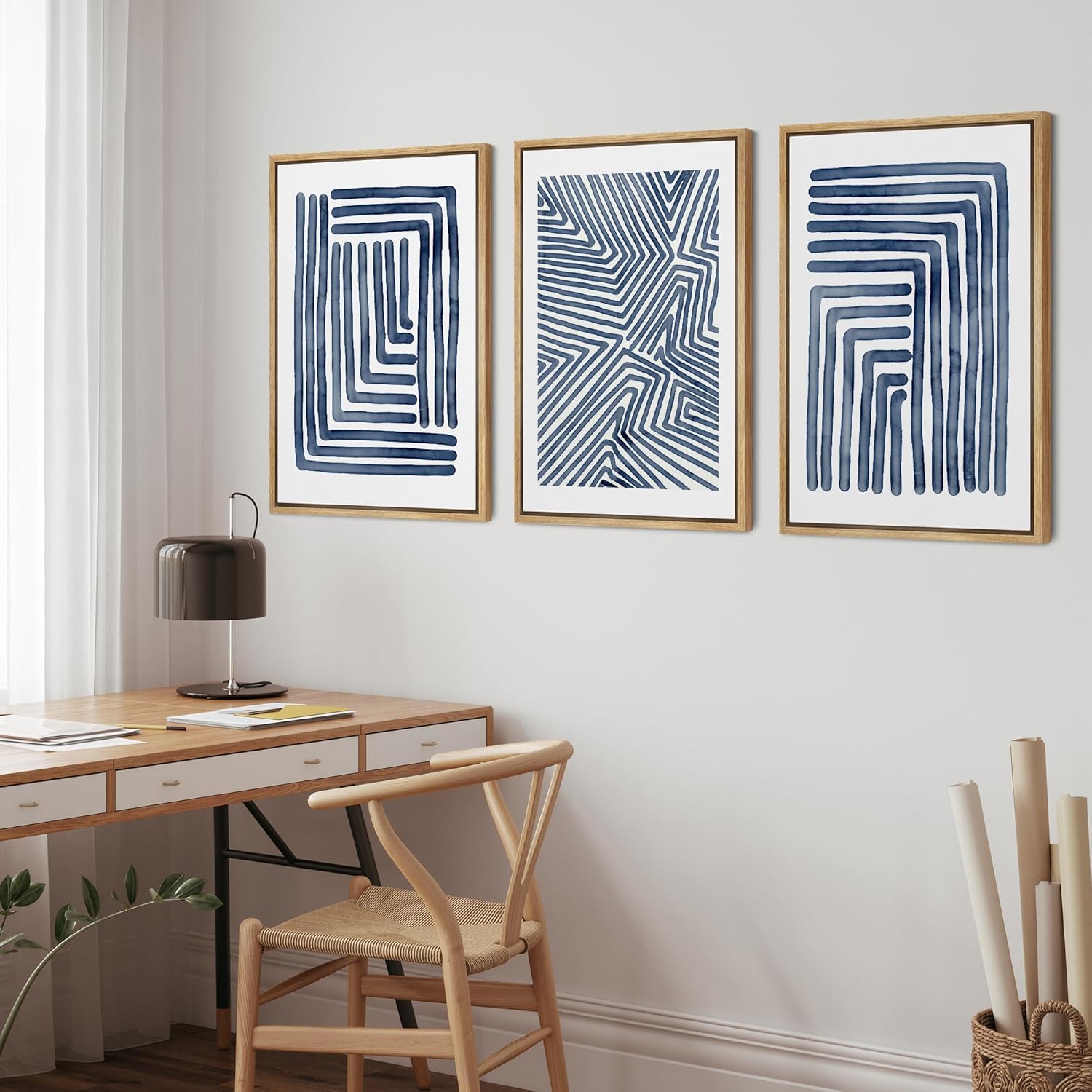 Framed Boho Fabric Wall Art — 24" - View 4