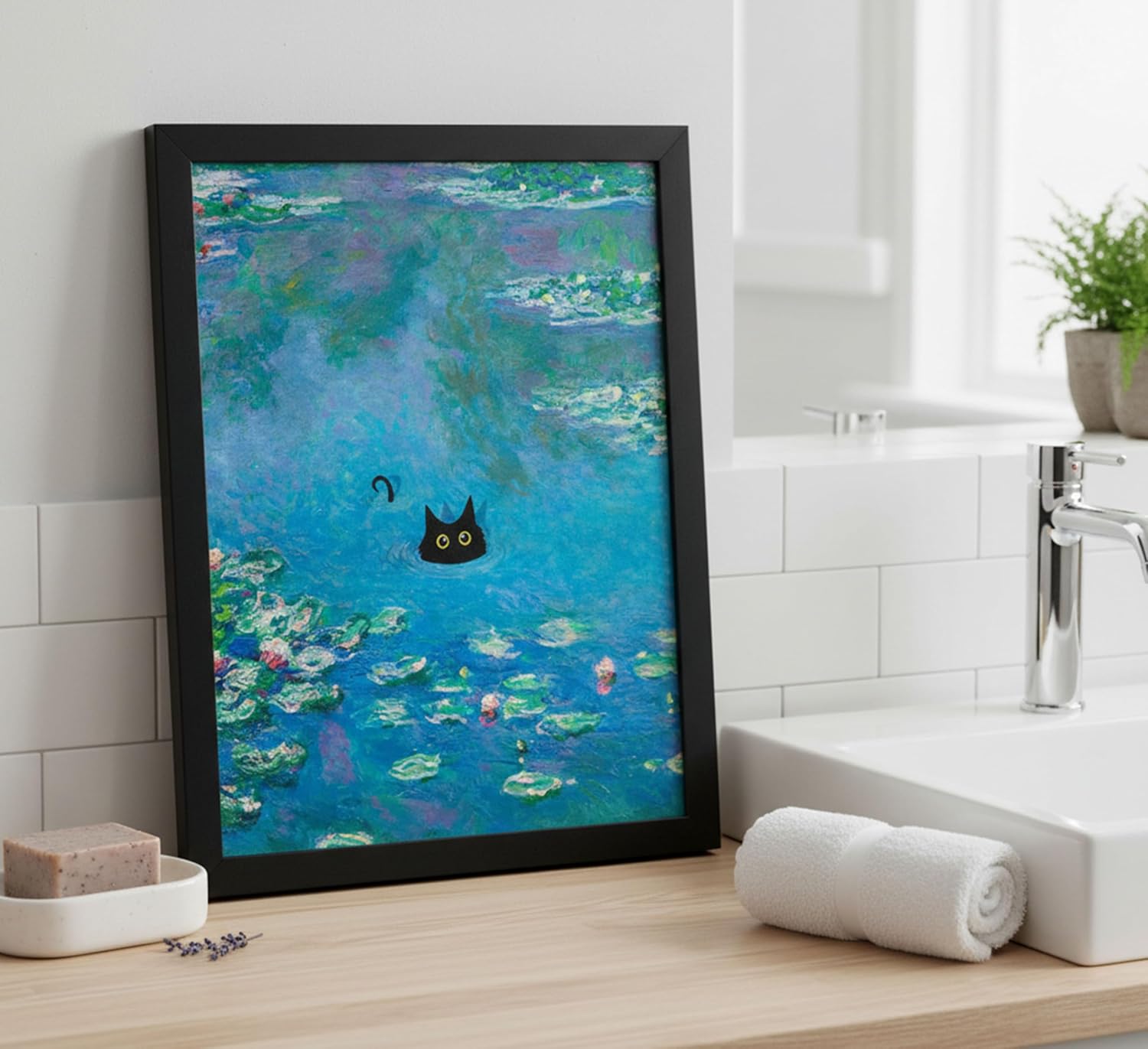 Framed Black Canvas Wall Art — 16" - View 2