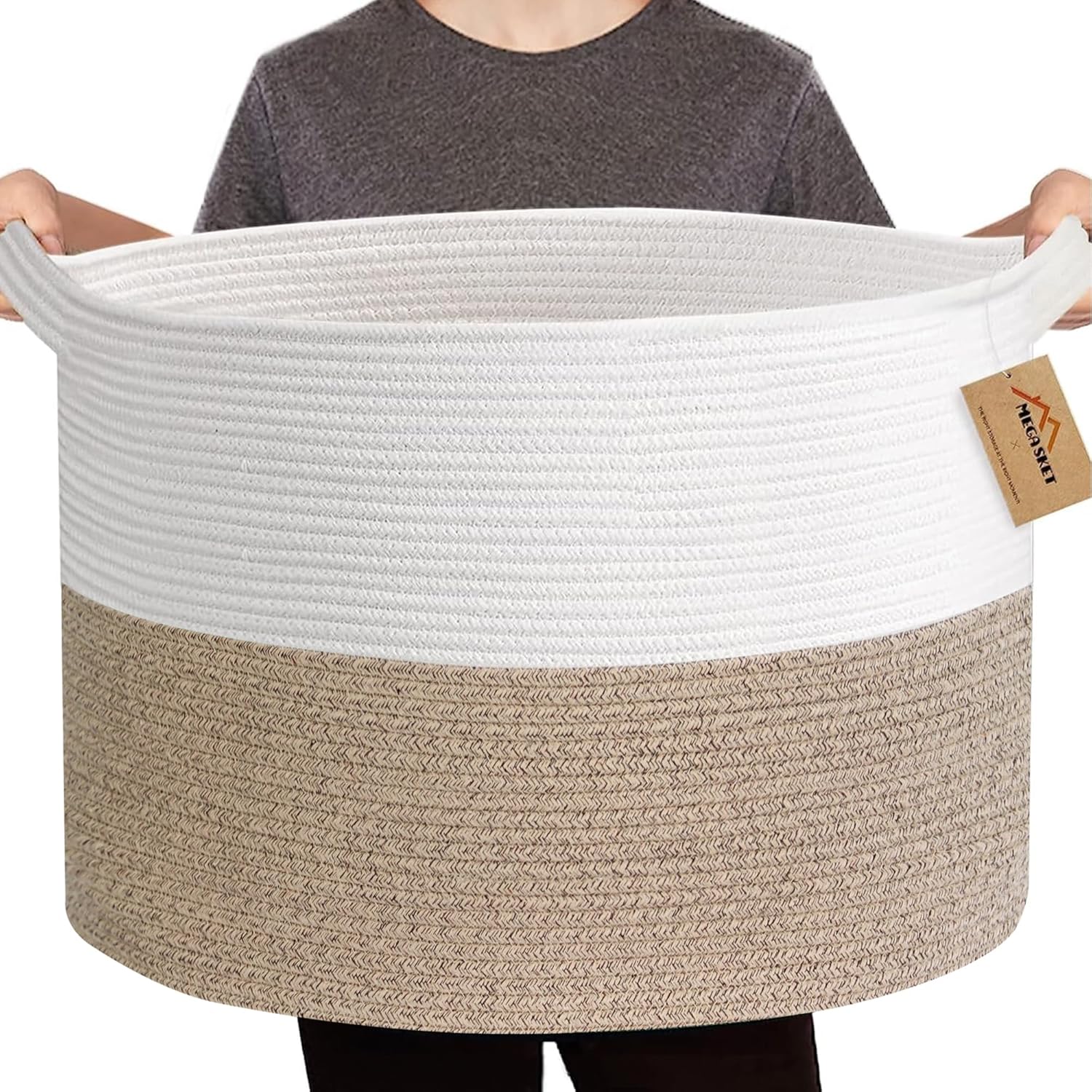 Boho Black Throw Pillow — 22" — White & Brown