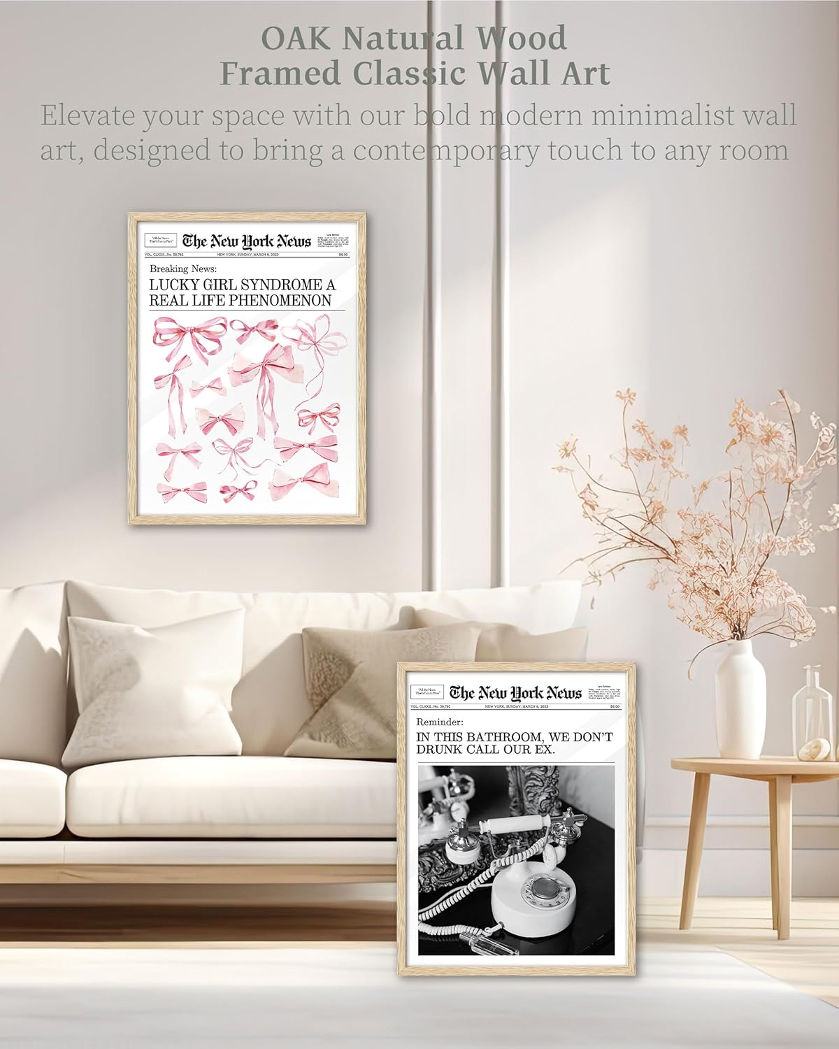 Framed Mid-Century Pink Canvas Wall Art — 16" - View 4