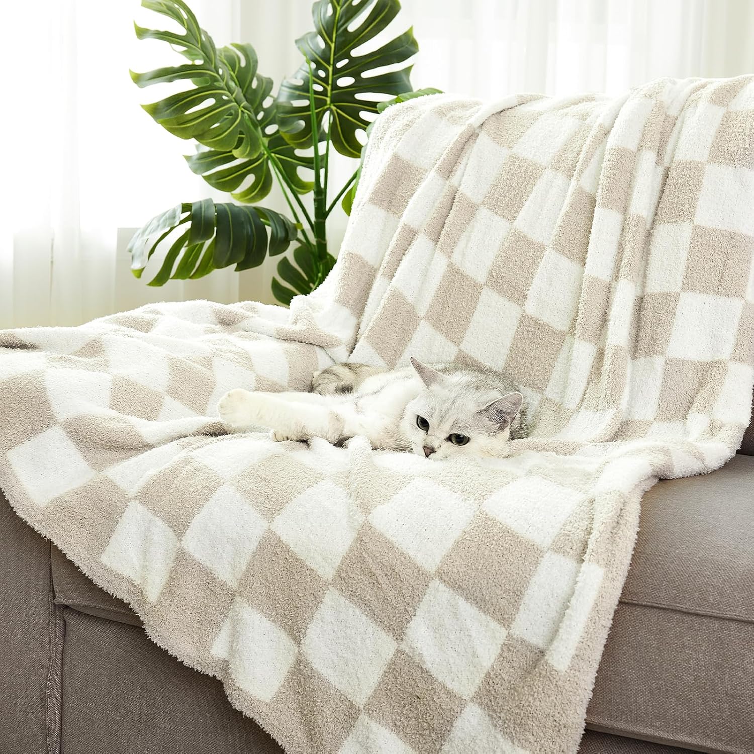 Beige Throw Pillow — 70" - View 5