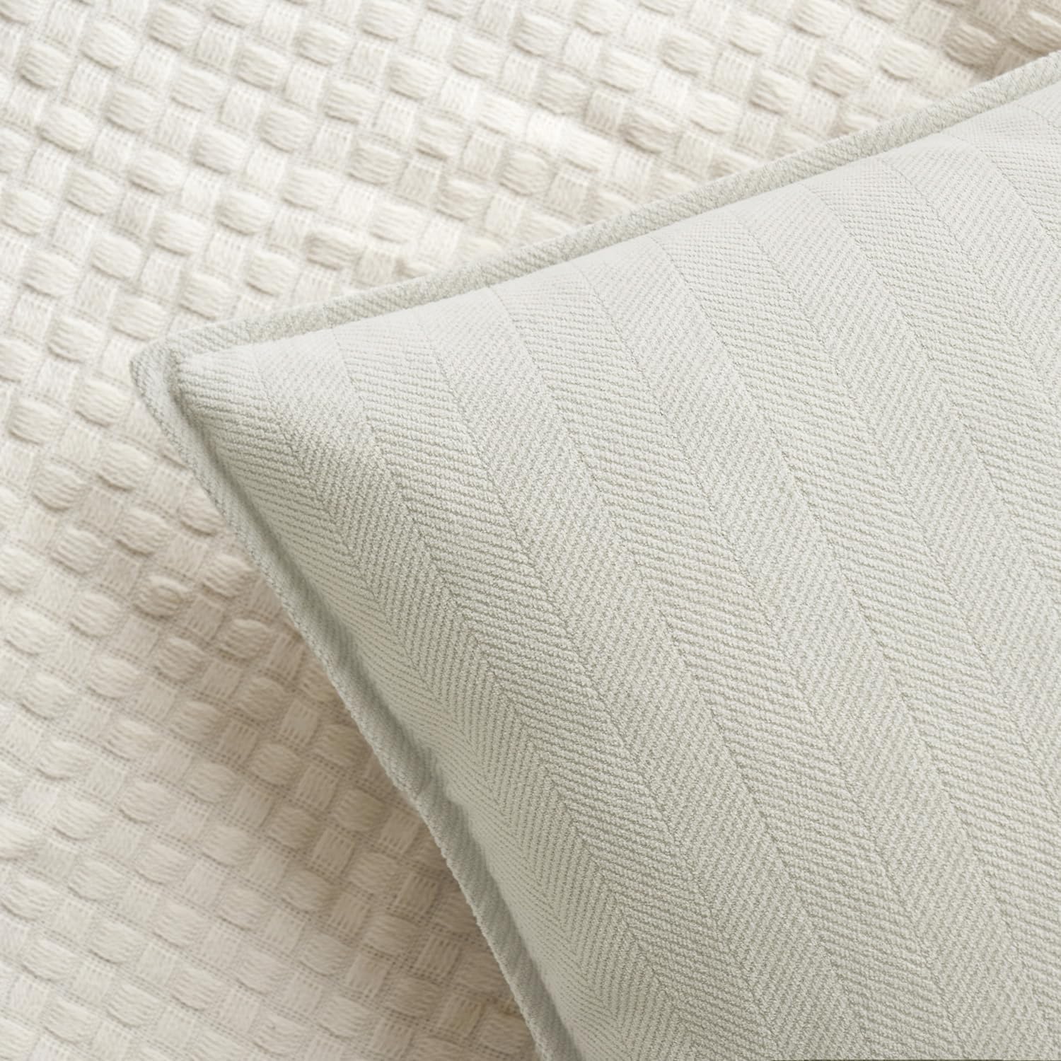 Chenille Boho Beige Pillow Cover — 26" - View 2
