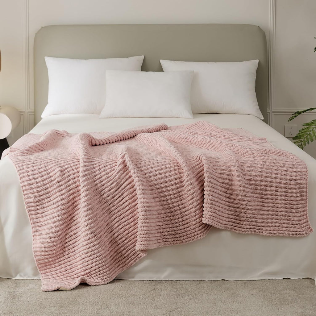 Knit Beige Throw Pillow — 50" - View 3