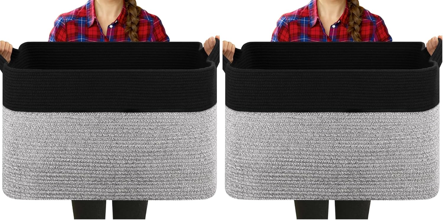 Boho Black Throw Pillow — 19.7" — Black & Grey