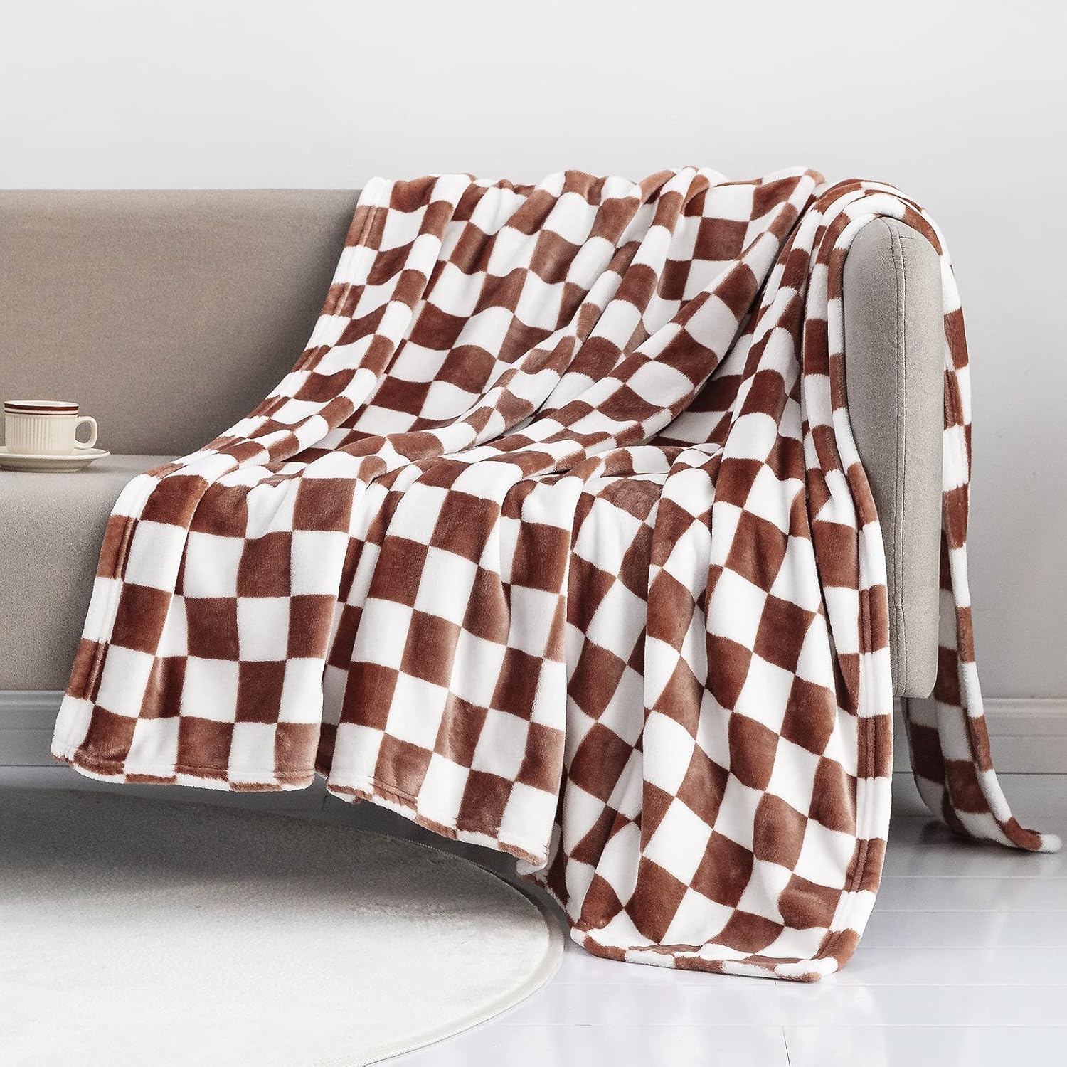 Beige Throw Pillow — 50" — Coffee