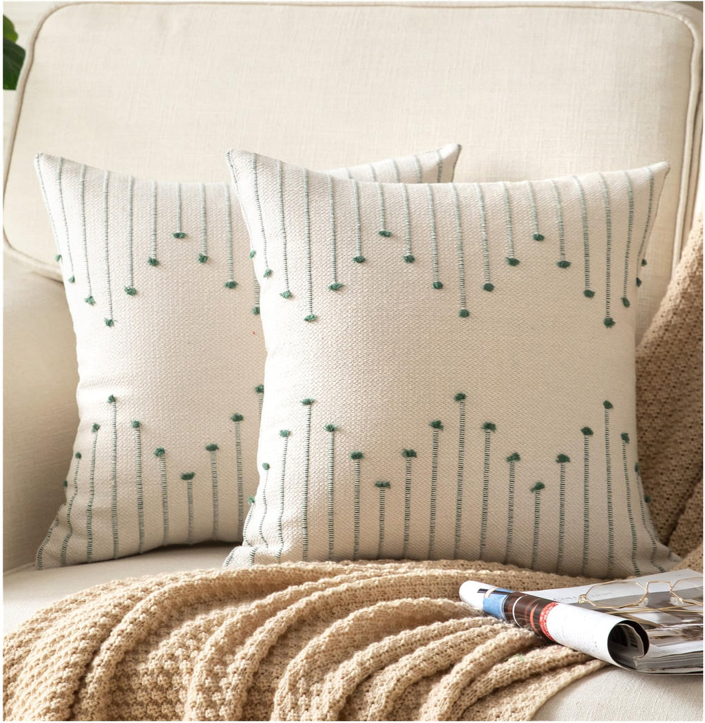 Boho Beige Throw Pillow Cover — 20"