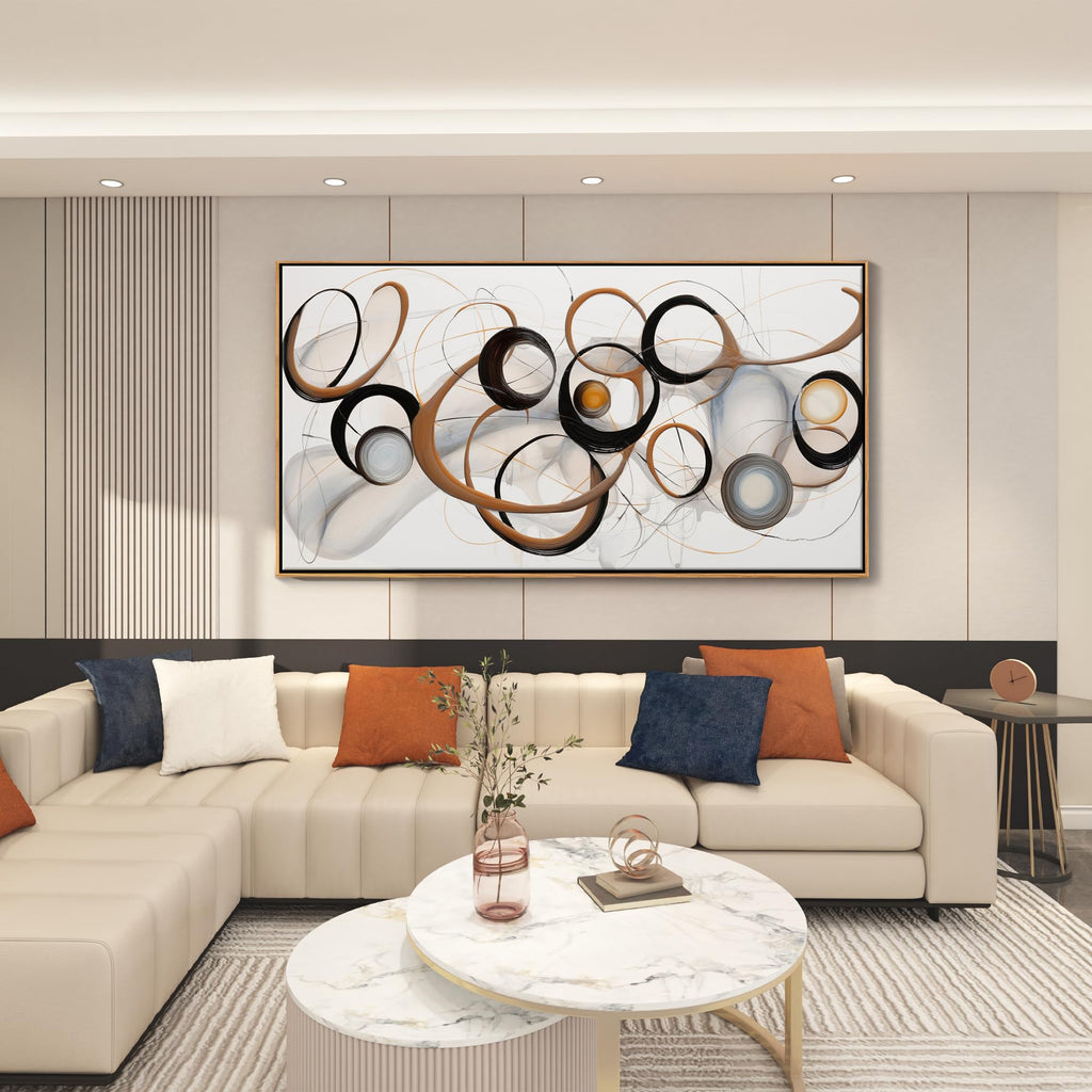 Framed Modern Black Canvas Wall Art — 48"