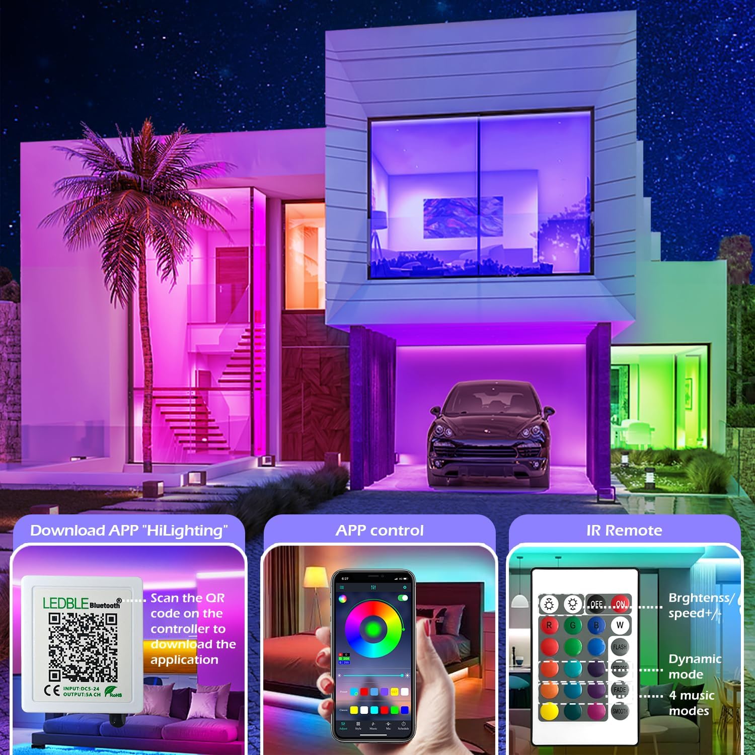 Smart Rattan LED Strip Lights - View 4