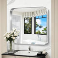 Rectangular Luxe Black Mirror — 30" — Rounded Corner Silver