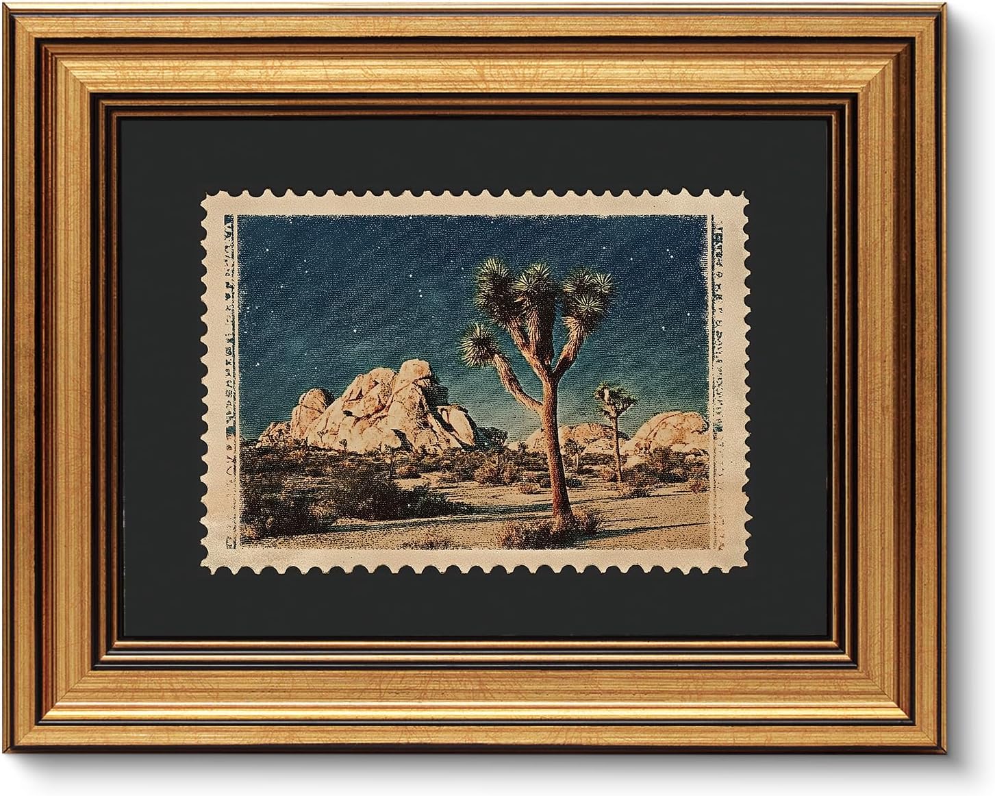 Framed Luxe Brown Canvas Wall Art — 16" — Desert Joshua Tree