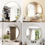 Round Luxe Black Wall Mirror — 32" - View 6