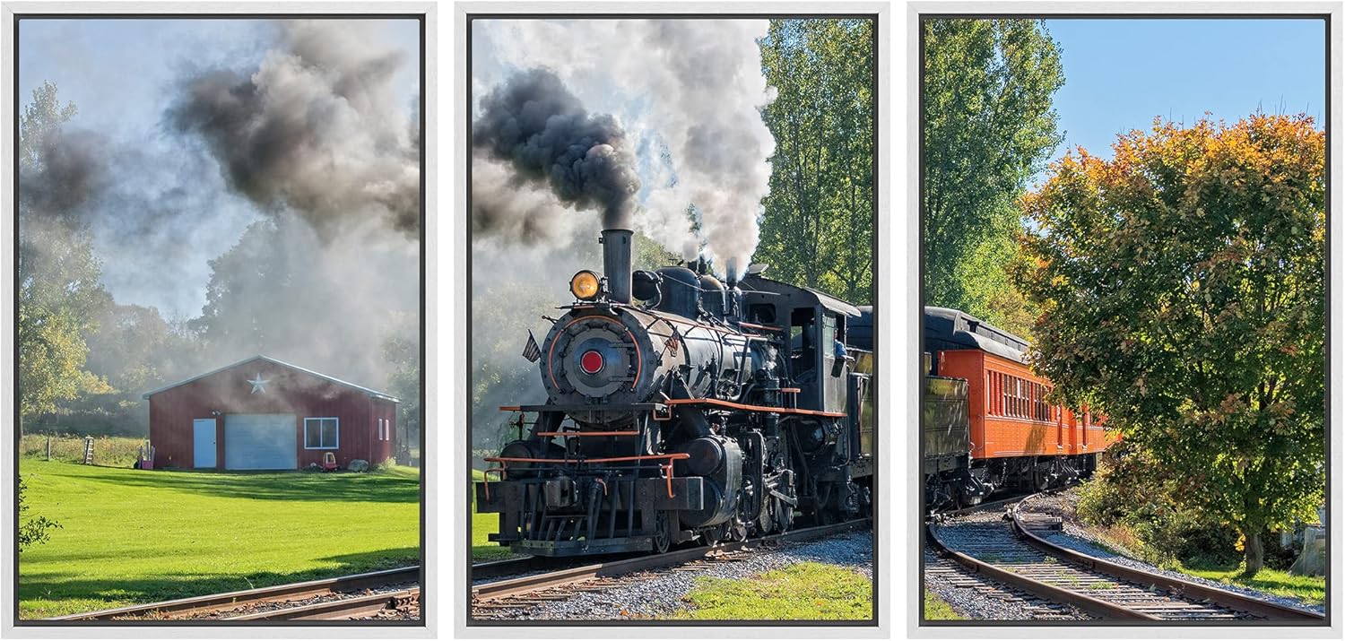 Framed Fabric Wall Art — 16" — 16" x 24" x 3 Panels WHITE