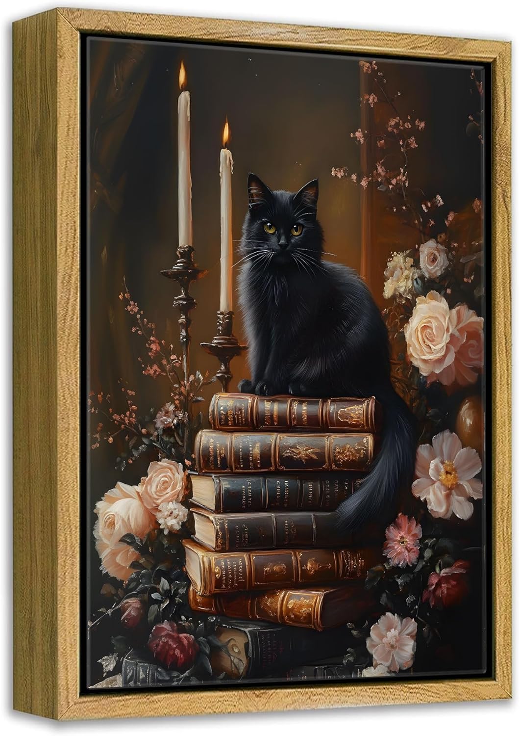 Framed Black Wall Decor — 10" — Black Cat