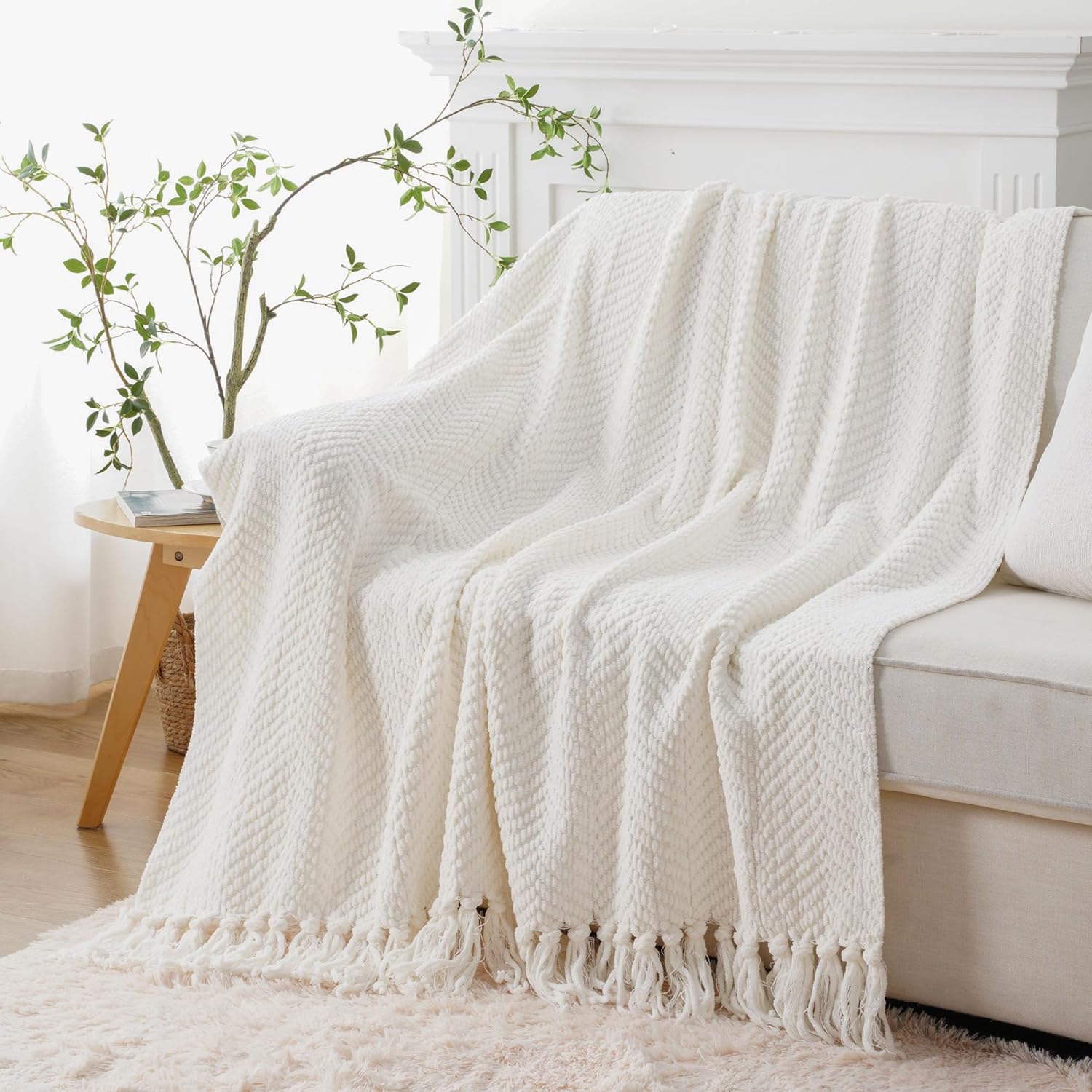 Beige Throw Pillow — 50" - View 3