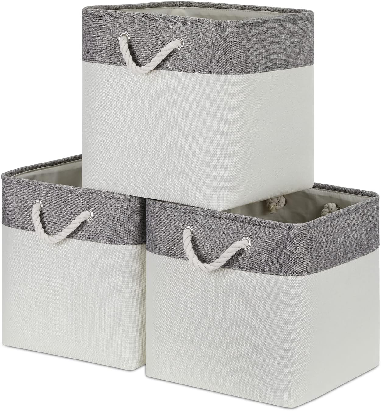 Beige Storage Basket — 17x12 — 3 Pack-L Cube-13x13x13 In