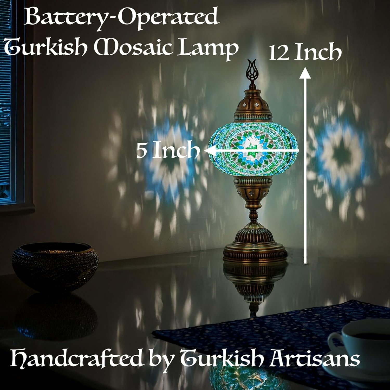 Cordless Blue Table Lamp - View 3