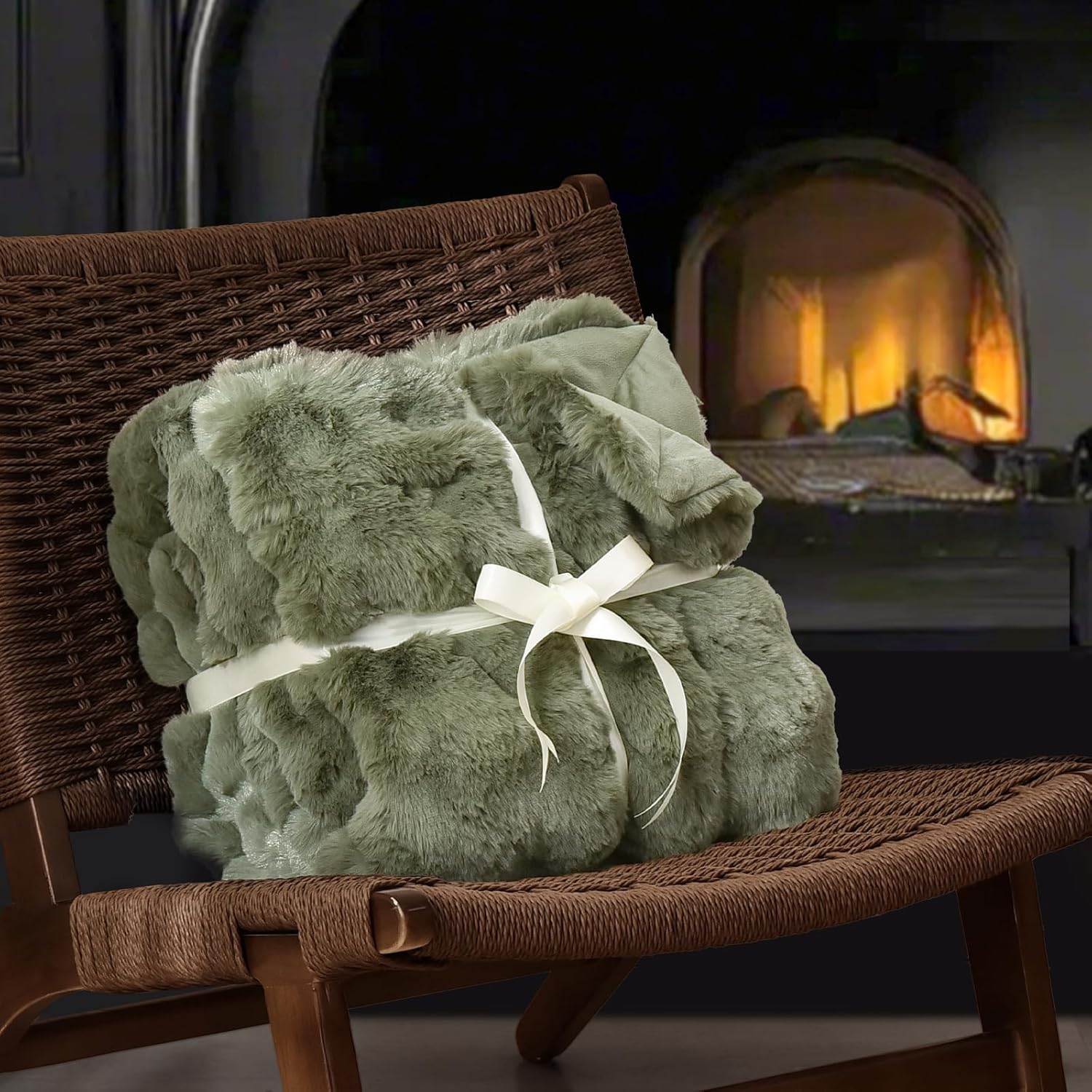 Luxe Beige Throw Pillow — 50" - View 6