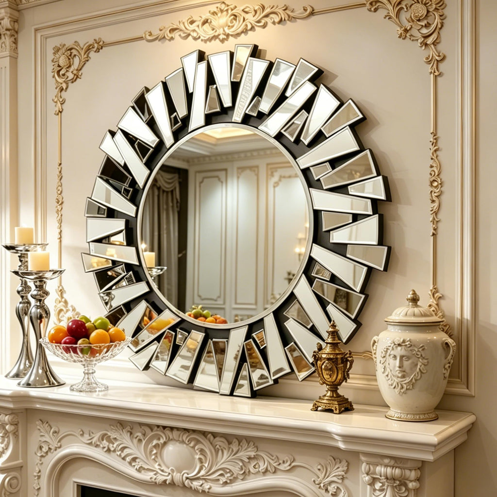 Round Glass Wall Mirror — 40"