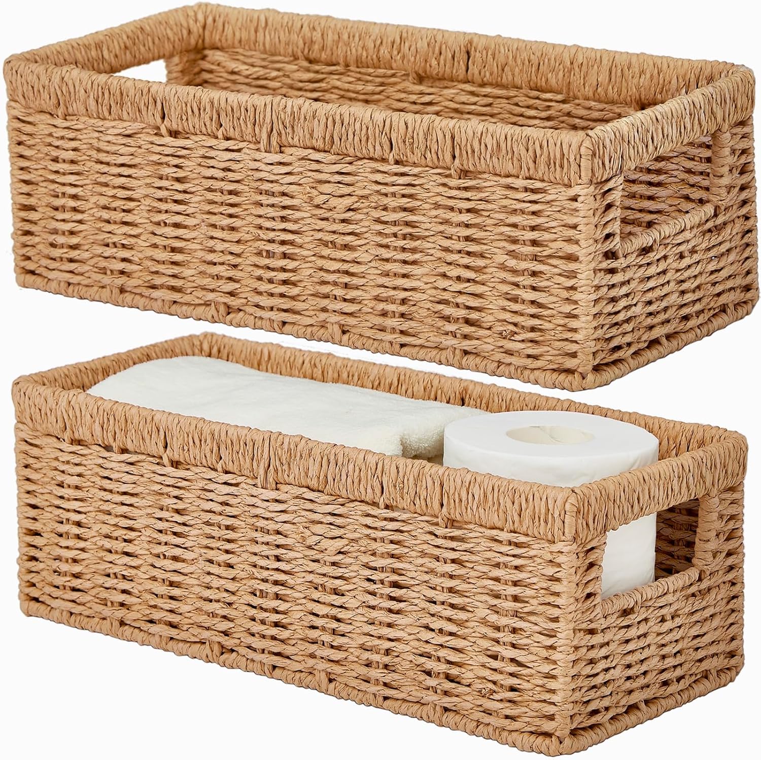 Beige Storage Basket — Paper Rope (Natural)