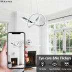 Dimmable Modern Black Chandelier — 7" - View 8
