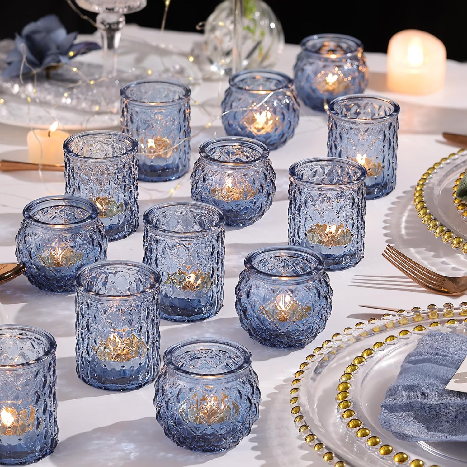 Luxe Blue Candle — Blue