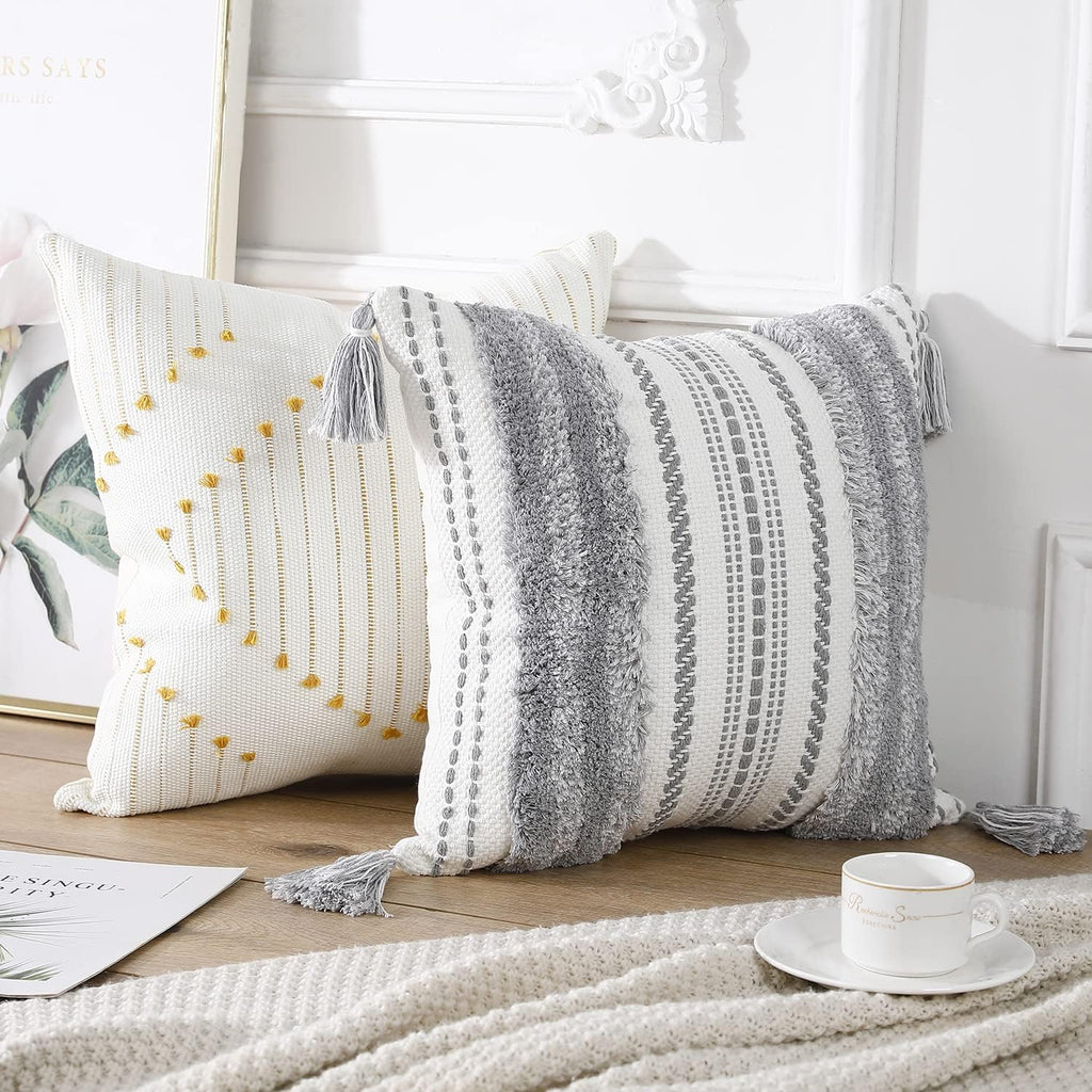 Boho Fabric Throw Pillow Cover — 18" - View 6