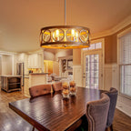 Round Farmhouse Black Chandelier — 5-Light - View 7