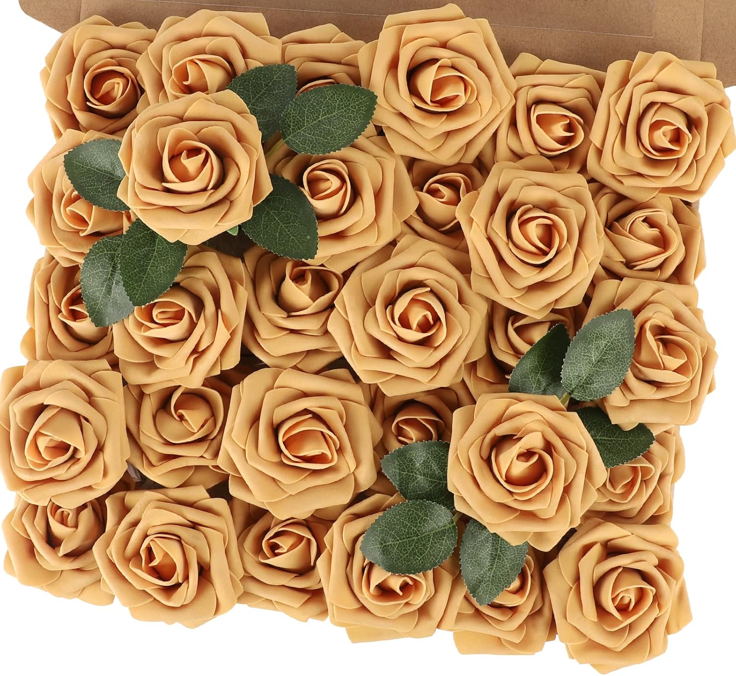 Beige Artificial Flowers — Gold Yellow-1